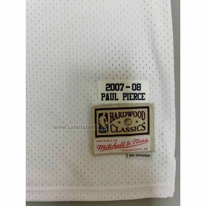 Camiseta Boston Celtics Paul Pierce #34 Mitchell & Ness 2007-08 Blanco
